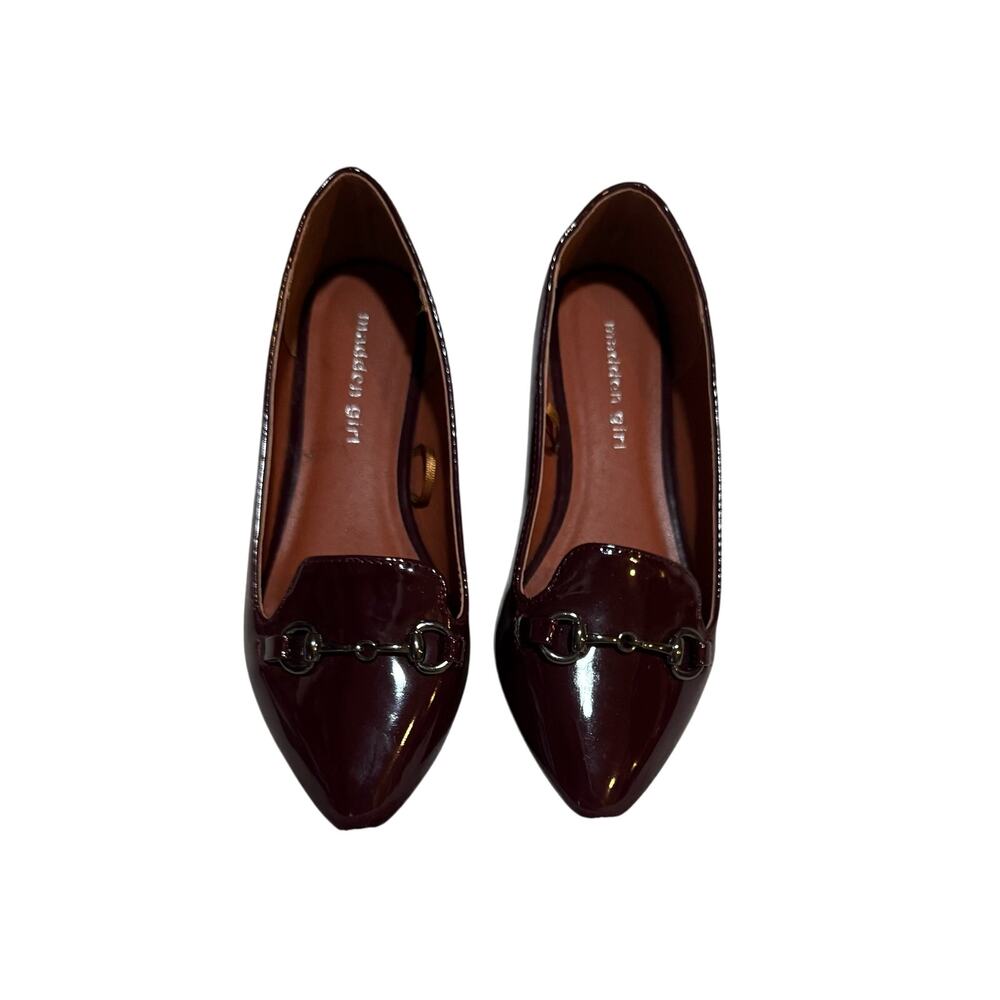 Madden Girl Wine Patent Slip-On Flats  Arrow-toed Size 6